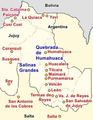 Map accommodation in Jujuy