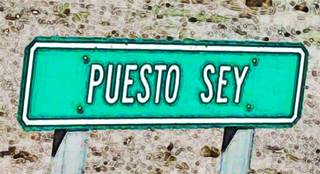 Ruta 40 road sign at Puesto Sey