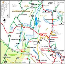 Map of Southwestern Jujuy