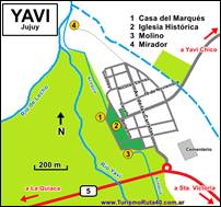 Mapa de pueblo de Yavi