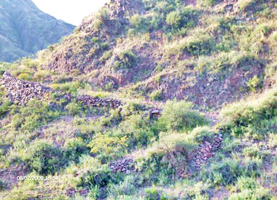 View of the Inca trail at Cuesta de Miranda