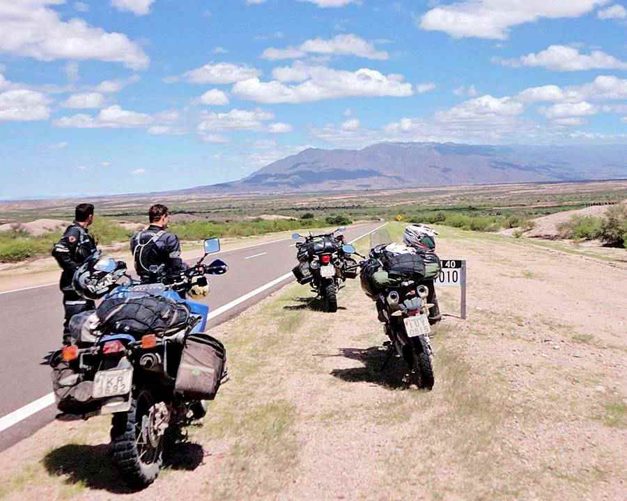 Motorcycles on Ruta 40 in Chilecito La Rioja