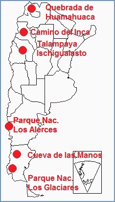 Ruta 40 UNESCO Maps con los sitios UNESCO de la Ruta 40