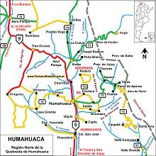 Mapa de Humahuaca Jujuy