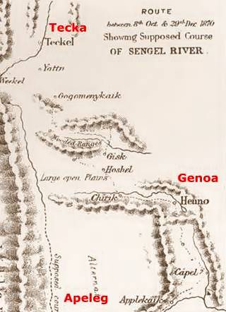 Map by Musters, Chubut 1870