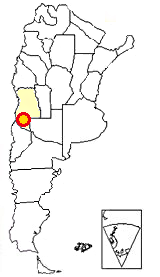 Map of Argentina showing where Payunia is located