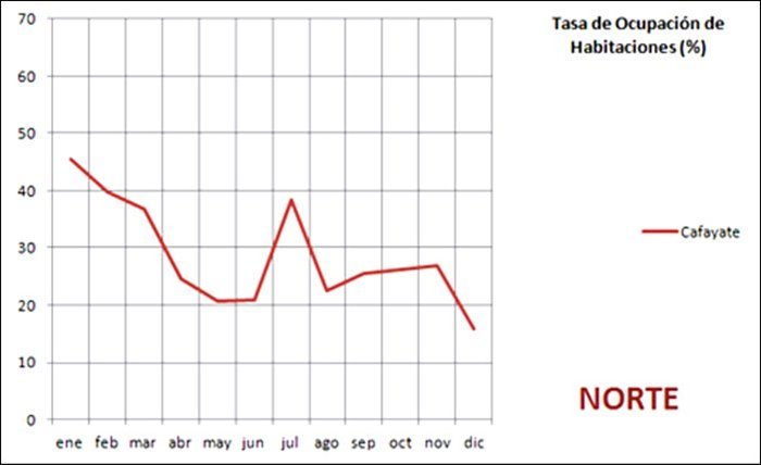 chart of the hotel occupancy in northern Argentina