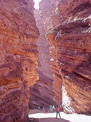 El Anfiteatro, narrow canyon of red banded rock, Cafayate, Salta