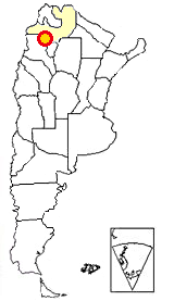 Map of Argentina showing where Quebrada de las Flechas is located