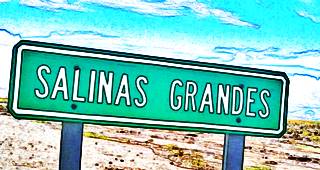 Road sign at the Salinas Grandes